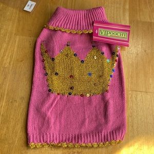 Dog Vipoochy Sweaters size S pink with crown mix wool with angora ligh…